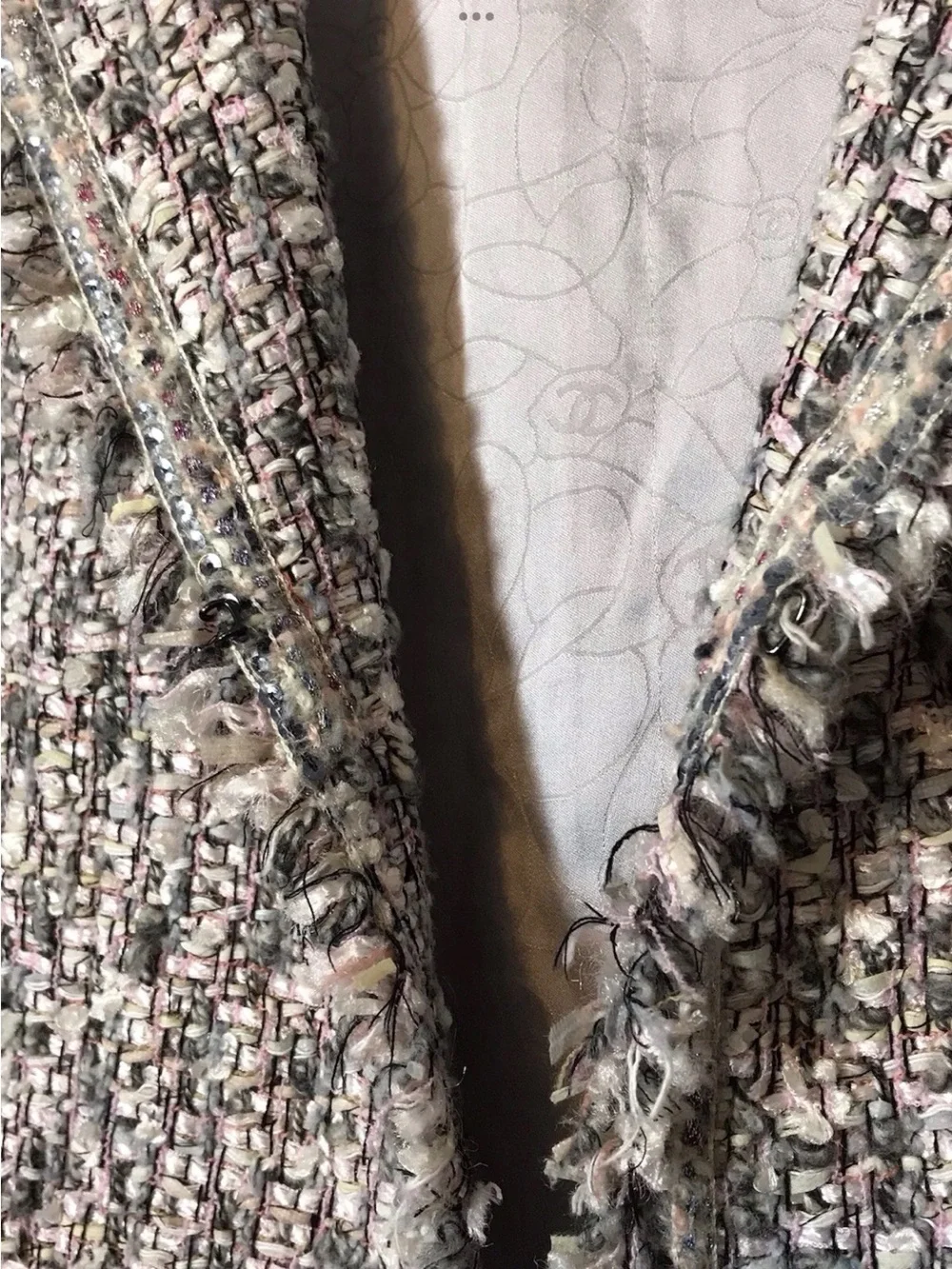 CHANEL Fantasy Tweed Jacket and Skirt set  size 46/44